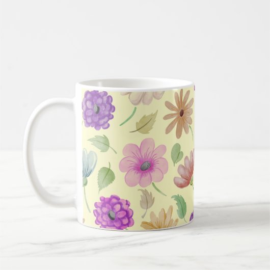花のマグカップ コーヒーマグカップ (左)