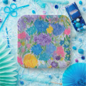 花のマジェスティ 9インチ 角型紙皿 ペーパープレート (パーティー)