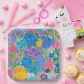 花のマジェスティ 9" 角型ペーパープレート ペーパープレート (パーティー)