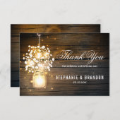 花のマスンジャー ライトが輝く フローラル サンキューカード (正面/裏面)