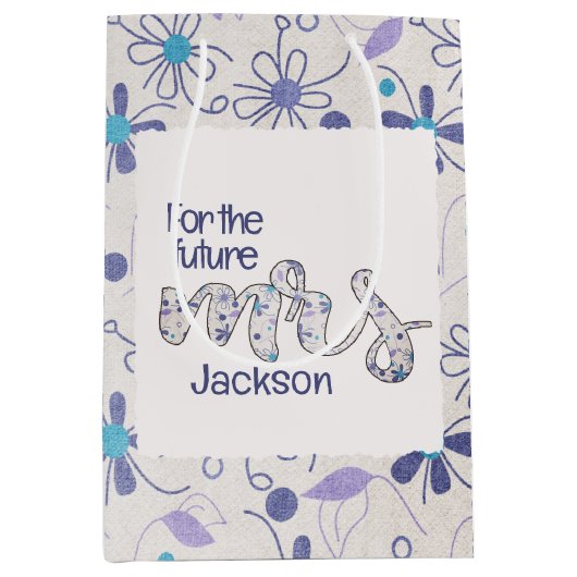 花のマダムのブライズシャワー ミディアムペーパーバッグ (正面)