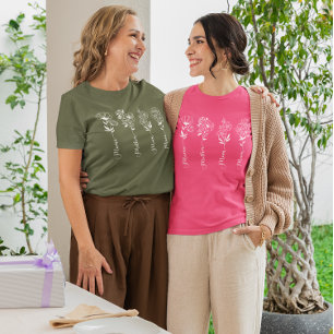 花のママシャツ お母さんへの感謝の気持ちを込めたギフト Tシャツ