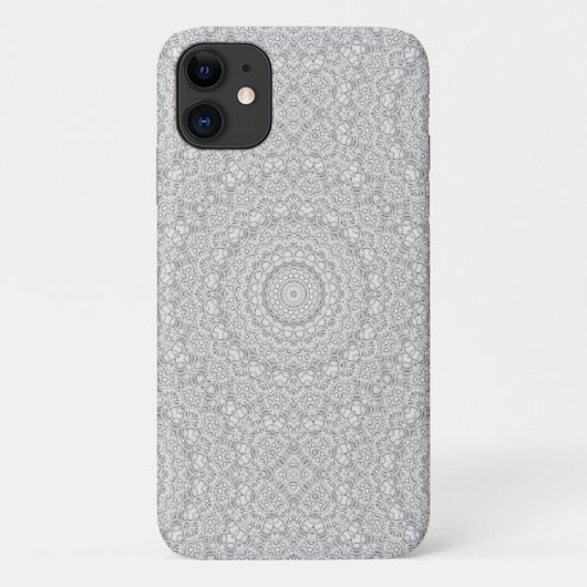 花のマンダラ_MG_2221 白黒 Case-Mate iPhoneケース (裏面)