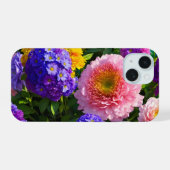 花のミックス iPhone 15ケース (裏面横)