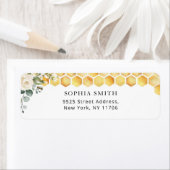 花のミツバチ 返送先ラベル ラベル (インサイチュ)