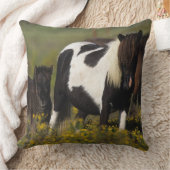 花のミニチュアロバ及び子馬 クッション (ブランケット)