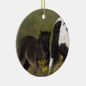 花のミニチュアロバ及び子馬 セラミックオーナメント (右)