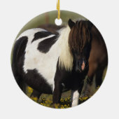 花のミニチュアロバ及び子馬 セラミックオーナメント (裏面)