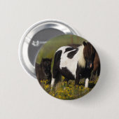 花のミニチュアロバ及び子馬 缶バッジ (正面&裏面)