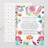花のメキシカンフィエスタ 縮小結婚式ゲストリスト 案内状 (正面/裏面)
