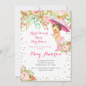 花のメキシコベビー4月はベビーシャワーに沢山与えます 招待状 (正面)