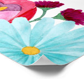 花のメキシコ フィエスタ ベイビーまたはブライズシャワー ポスター (角)