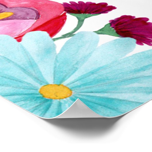 花のメキシコ フィエスタ ベイビーまたはブライズシャワー ポスター (角)