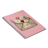 花のメッセージ封筒に親切な言葉 ノートブック (右側)