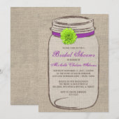 花のメーソンジャーのブライダルシャワーの招待状 招待状 (正面/裏面)