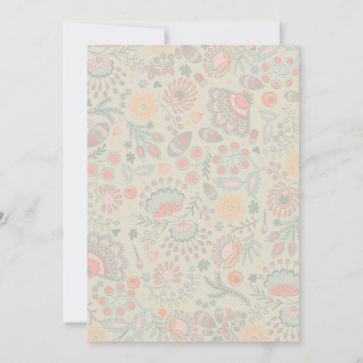 花のメーソンジャーの素朴な結婚式 招待状 (裏面)