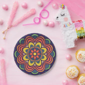 花のモザイク ペーパープレート (パーティー)