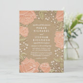 花のモダンな結婚式の招待状 招待状 (スタンド正面)