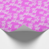 花のモダンクリスマスツリー – オーキッドピンク ラッピングペーパー (角)