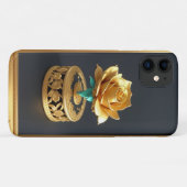 花のモチーフが施された金の装飾フレーム Case-Mate iPhoneケース (裏面(横))