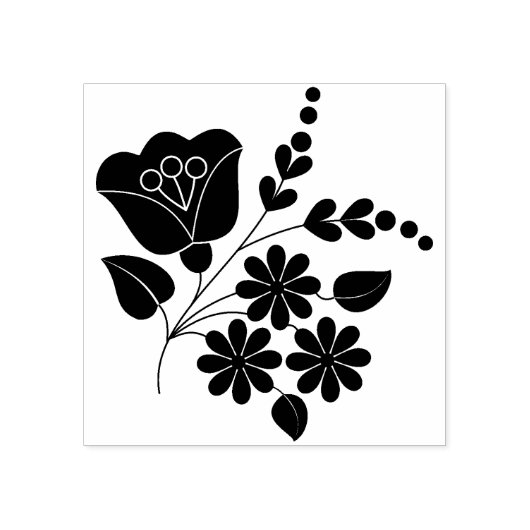 花のモチーフのアートスタンプ ラバースタンプ (インプリント)