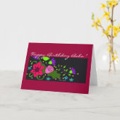 花のモチーフのウクライナの民芸 カード (黄色い花)