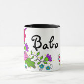 花のモチーフのウクライナの民芸 マグカップ (中央)