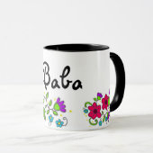 花のモチーフのウクライナの民芸 マグカップ (正面右)