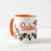 花のモチーフのウクライナの民芸 マグカップ (正面左)