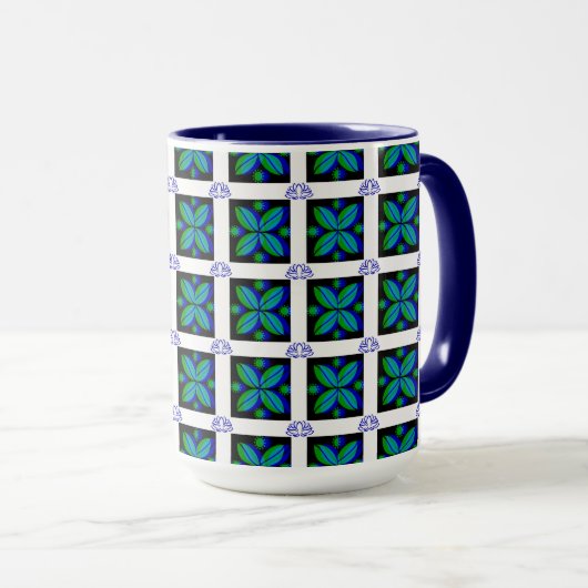 花のモチーフのコーヒー マグカップ (正面右)