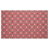 花のモチーフ、赤、白および灰色のShippo ファブリック (ファットクウォーター)