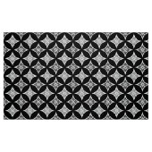 花のモチーフ、黒、白および灰色のShippo ファブリック (ファットクウォーター)