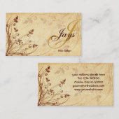 花のモノグラムの名刺 名刺 (正面/裏面)