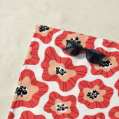 花のモノグラムエレガントスタイリッシュビーチタオル ビーチタオル (インサイチュ)