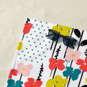 花のモノグラムエレガントスタイリッシュビーチタオル ビーチタオル (インサイチュ)