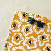 花のモノグラムエレガントスタイリッシュビーチタオル ビーチタオル (インサイチュ)