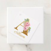 花のモノグラム オーダーメイド 名前イニシャル ボタニカル フェイバータグ (インサイチュ)