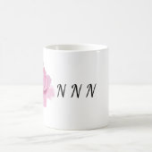 花のモノグラム コーヒーマグカップ (中央)