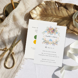 花のモノグラム|結婚式のゲスト詳細 エンクロージャーカード