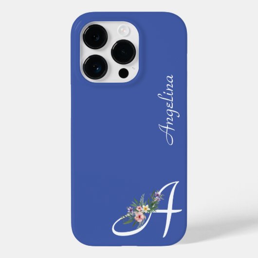花のモノグラム A 退職祝い Case-Mate iPhoneケース (裏面)
