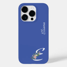花のモノグラム E 退職のお祝い Case-Mate iPhone 14 PROケース