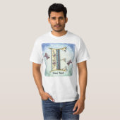 花のモノグラム E Tシャツ (正面フル)
