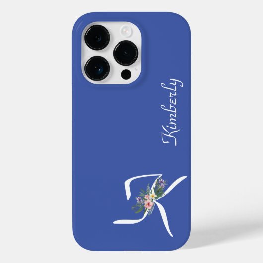 花のモノグラム I 退職のお祝い Case-Mate iPhoneケース (裏面)