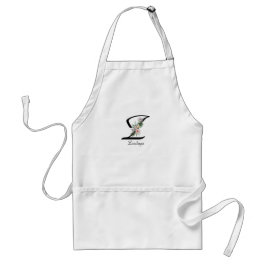 花のモノグラム「Z」リタイアメントエプロン スタンダードエプロン