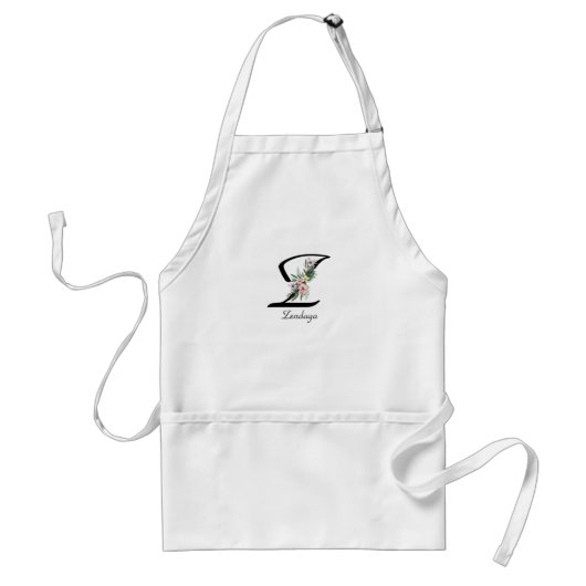 花のモノグラム「Z」リタイアメントエプロン スタンダードエプロン (正面)
