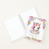 花のユニコーンかわいい女の子らしいカスタム名前子供スケッチ ノートブック (内部)