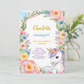 花のユニコーンの誕生日 招待状 (スタンド正面)