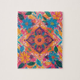 花のユニーク落書きの向き ジグソーパズル