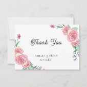 花のユーカリの結婚式のお礼カード サンキューカード (正面)