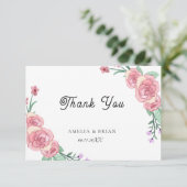 花のユーカリの結婚式のお礼カード サンキューカード (スタンド正面)